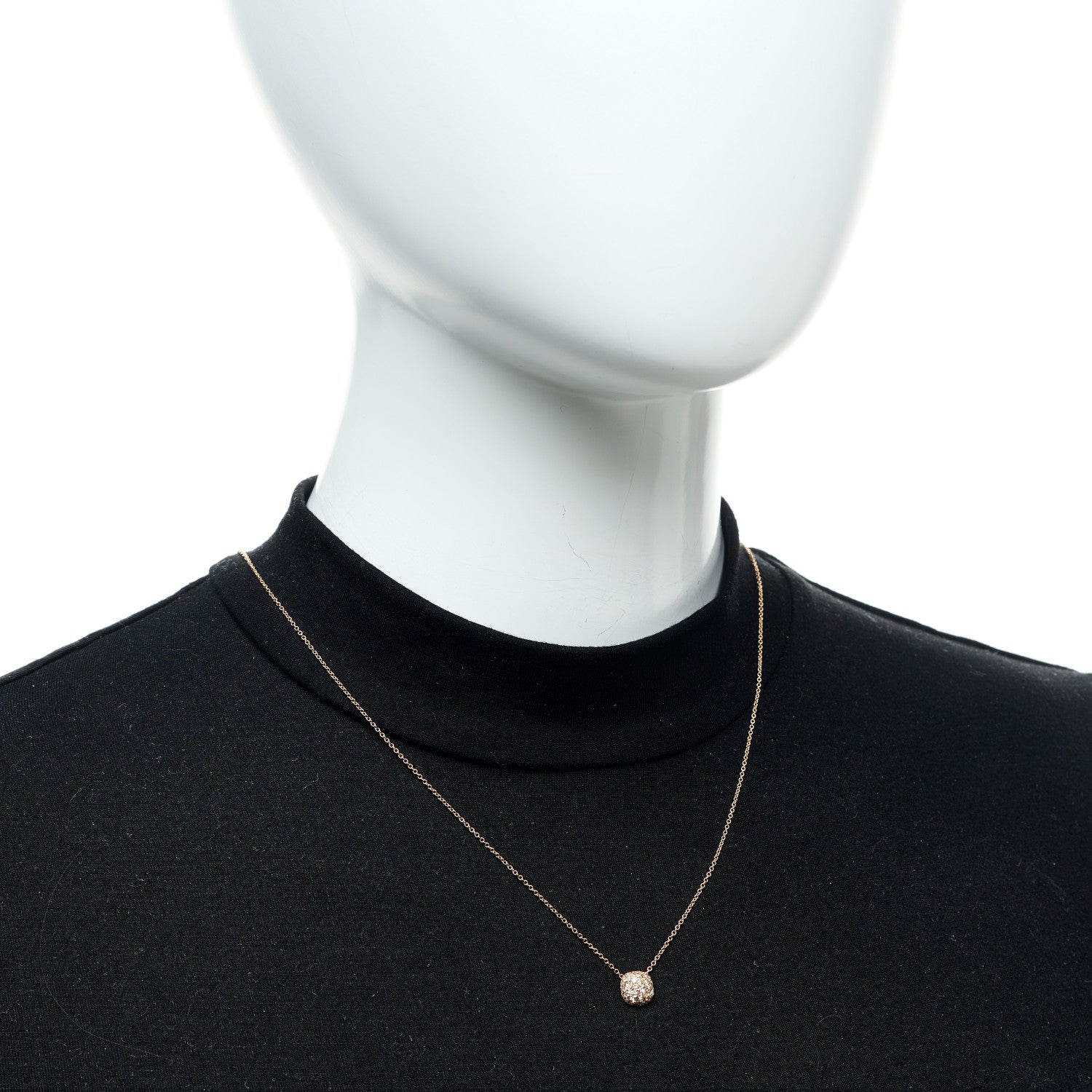 David Yurman 18K Rose Gold Diamond Petite Pave Cushion Pendant Necklace 2 of 6