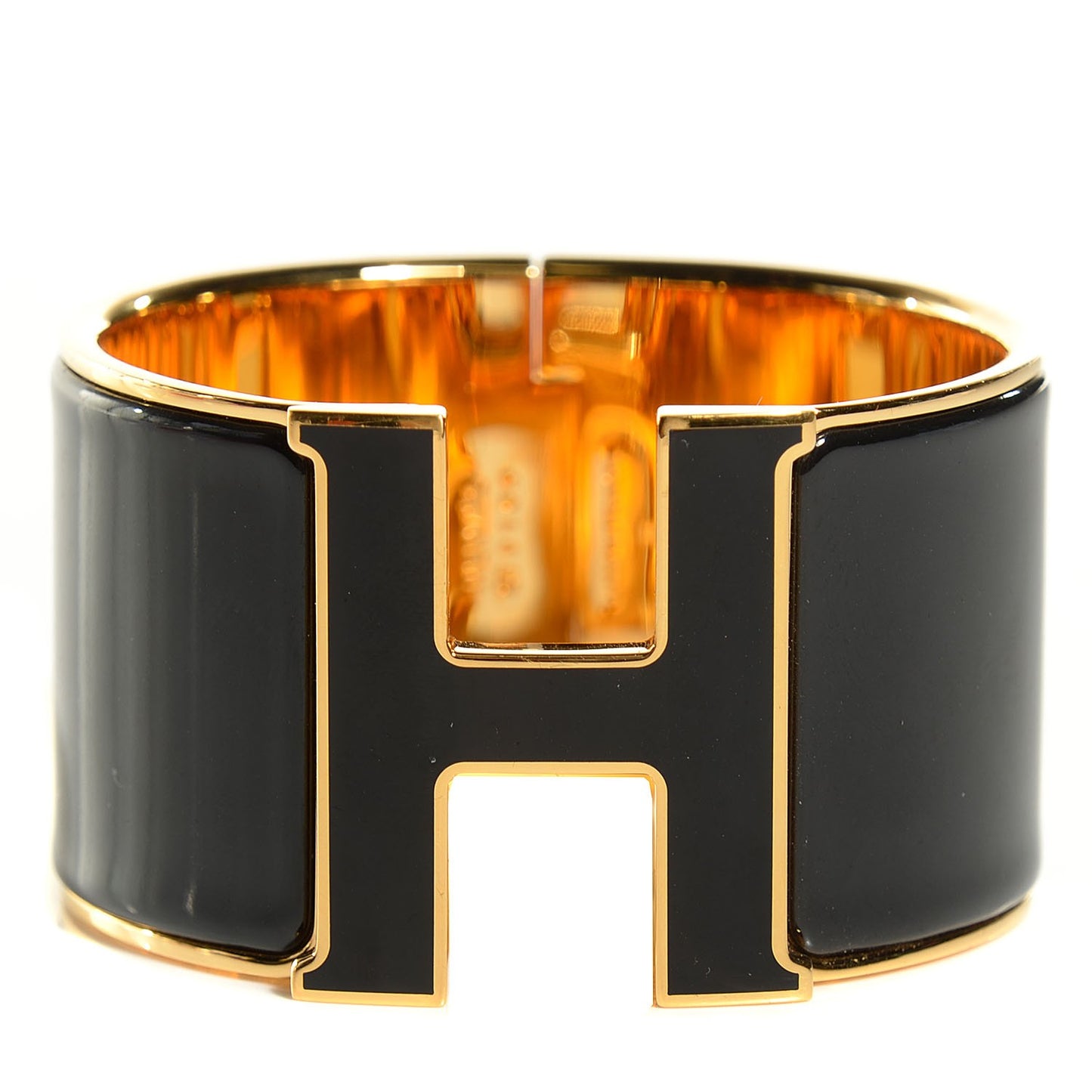 Enamel Extra Wide Clic H Bracelet PM Black