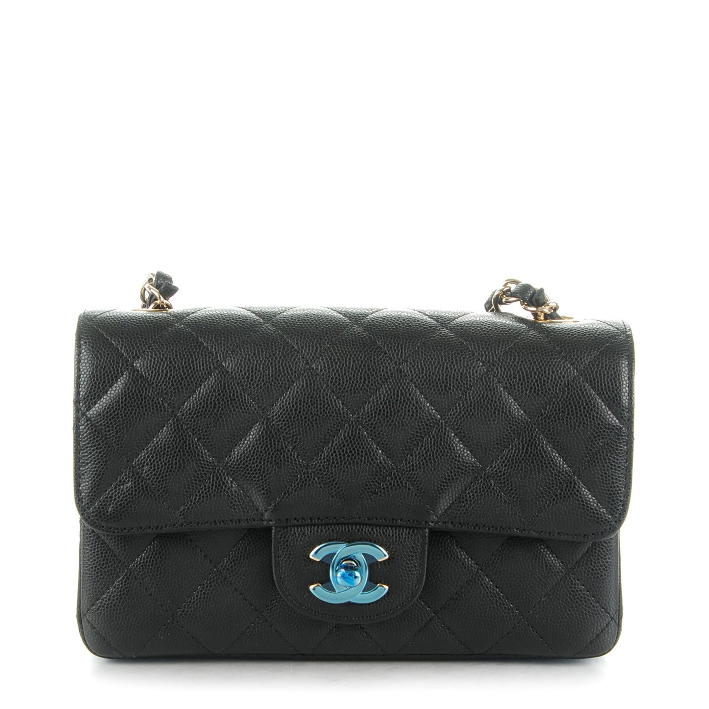 Caviar Quilted Mini Rectangular Flap Black