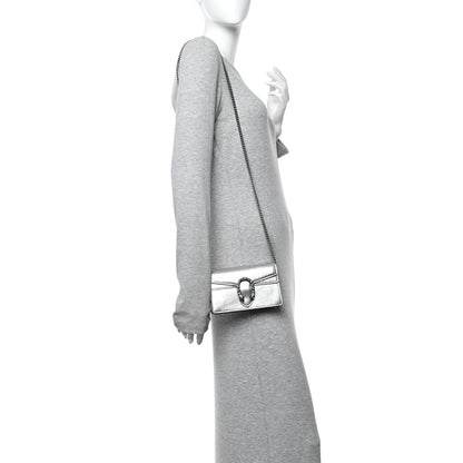 Gucci Metallic Calfskin Super Mini Dionysus Shoulder Bag Silver 2 of 11