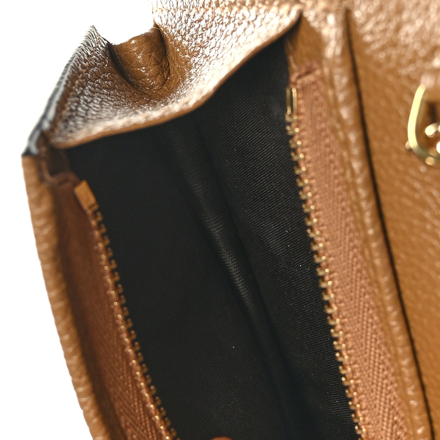 Grainy Calfskin Zumi Chain Card Case Wallet Friky Taupe