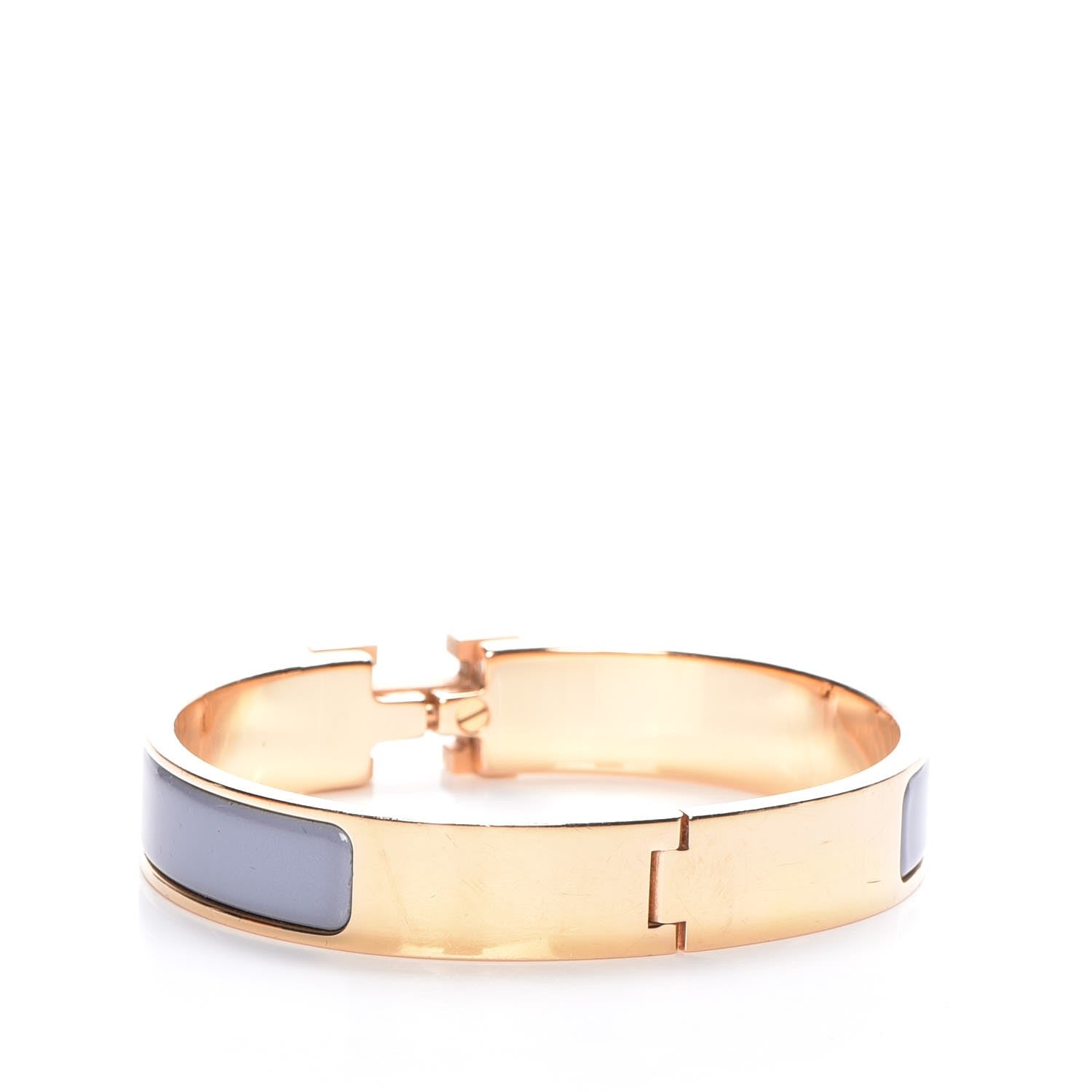 Hermes Enamel Narrow Clic Clac H Bracelet GM Bleu Lin 3 of 7