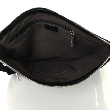 Gucci Guccissima Signature Medium Flat Messenger Bag Black 5 of 11