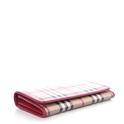 Burberry Haymarket Check Penrose Continental Wallet Military Red 4 of 6