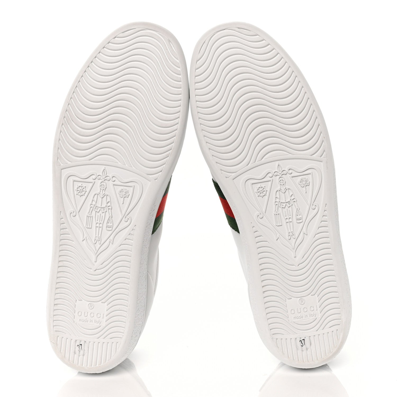 Gucci Calfskin Crocodile Web Womens Ace Sneakers 37 White Green 6 of 8