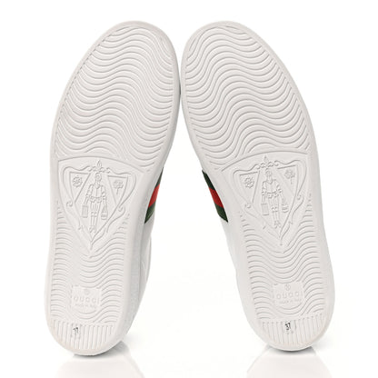 Gucci Calfskin Crocodile Web Womens Ace Sneakers 37 White Green 6 of 8