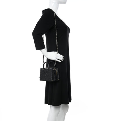 Chanel Calfskin Quilted Small Studded Square Vanity Case Black 2 of 10