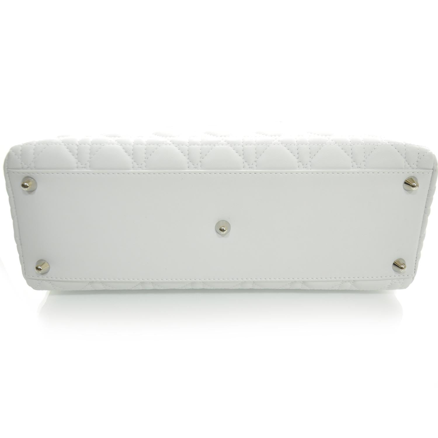 Christian Dior Lambskin Cannage Large Lady Dior White 4 of 8