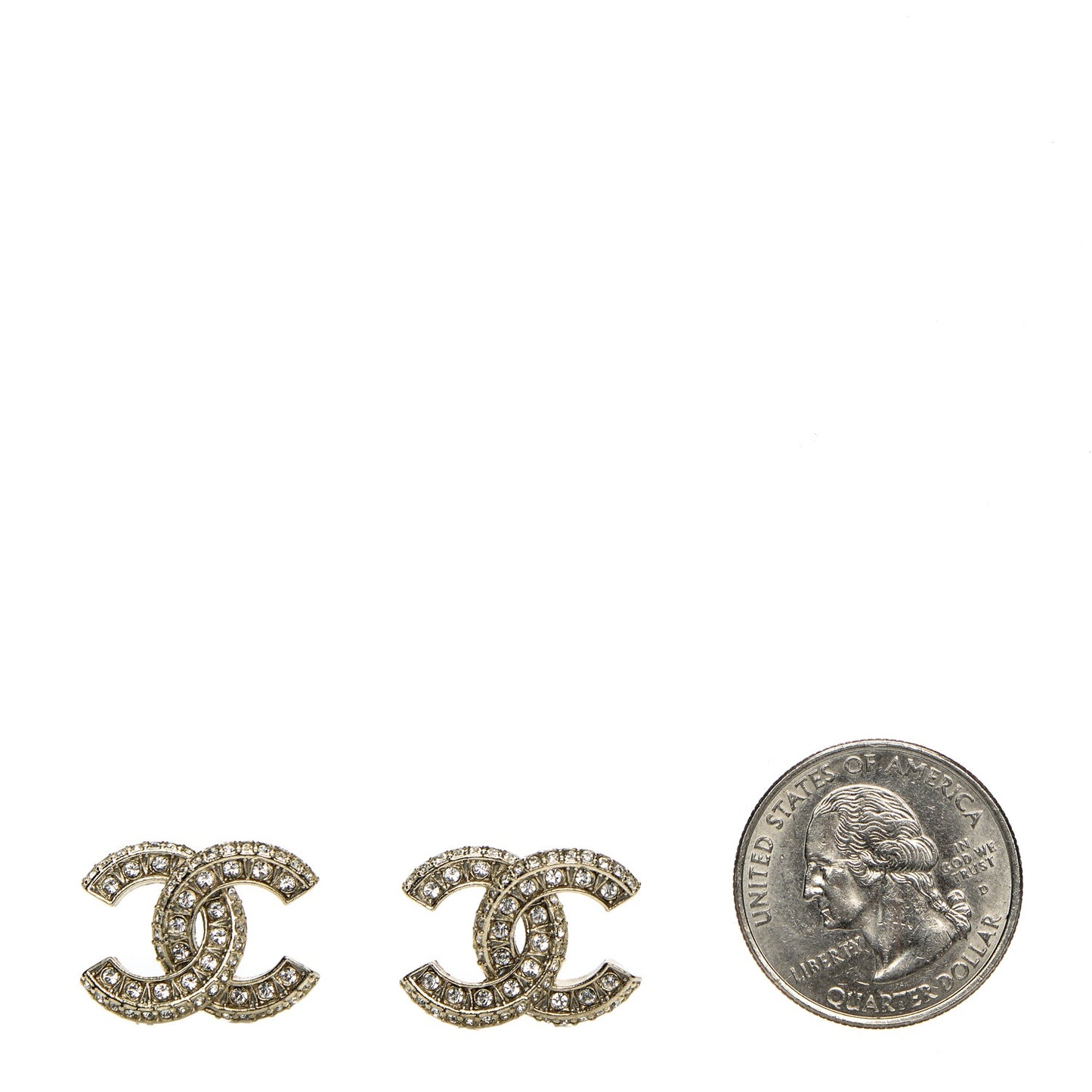 Crystal CC Earrings Gold
