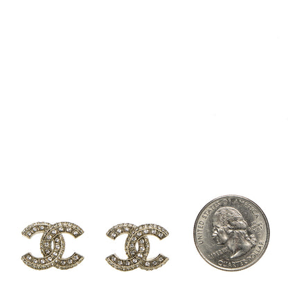 Chanel Crystal CC Earrings Gold 2 of 7