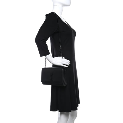 Saint Laurent Grain De Poudre Medium Classic Monogram Kate Satchel Black 2 of 10