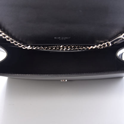 Saint Laurent Grain De Poudre Large Classic Monogram Kate Satchel Black 7 of 10