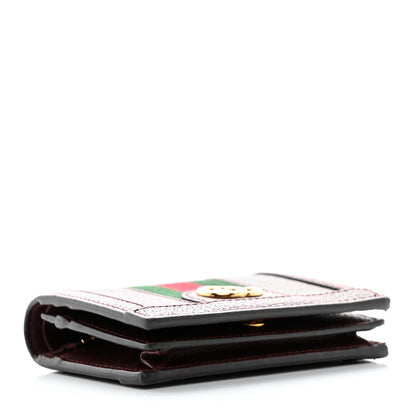 Gucci Textured Calfskin Web Ophidia Card Case Vintage Bordeaux 4 of 9