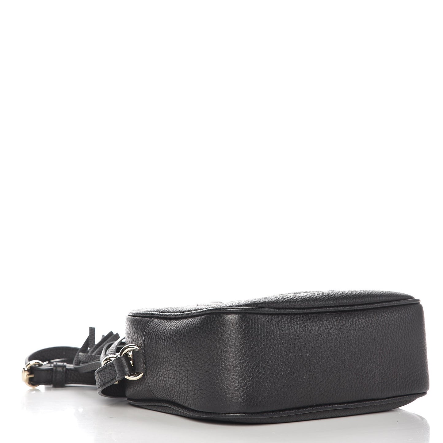 Pebbled Calfskin Small Soho Disco Bag Black