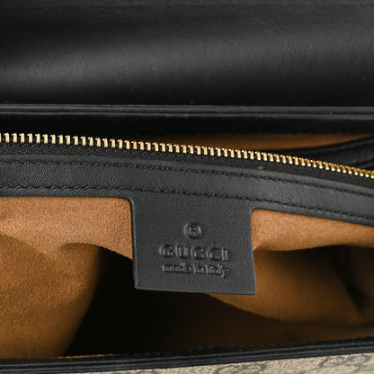 Gucci GG Supreme Monogram Calfskin Small Padlock Top Handle Bag Beige Black Cuir 6 of 13