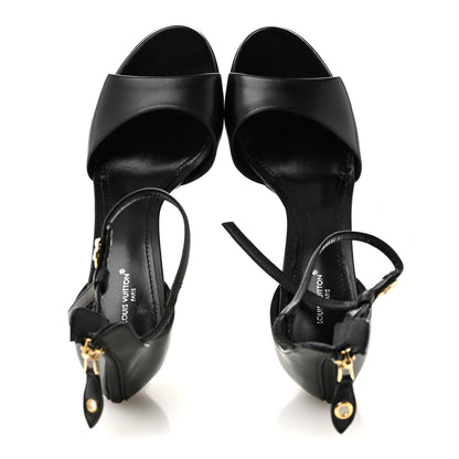 Louis Vuitton Calfskin Platform Sandals 41 Black 2 of 10