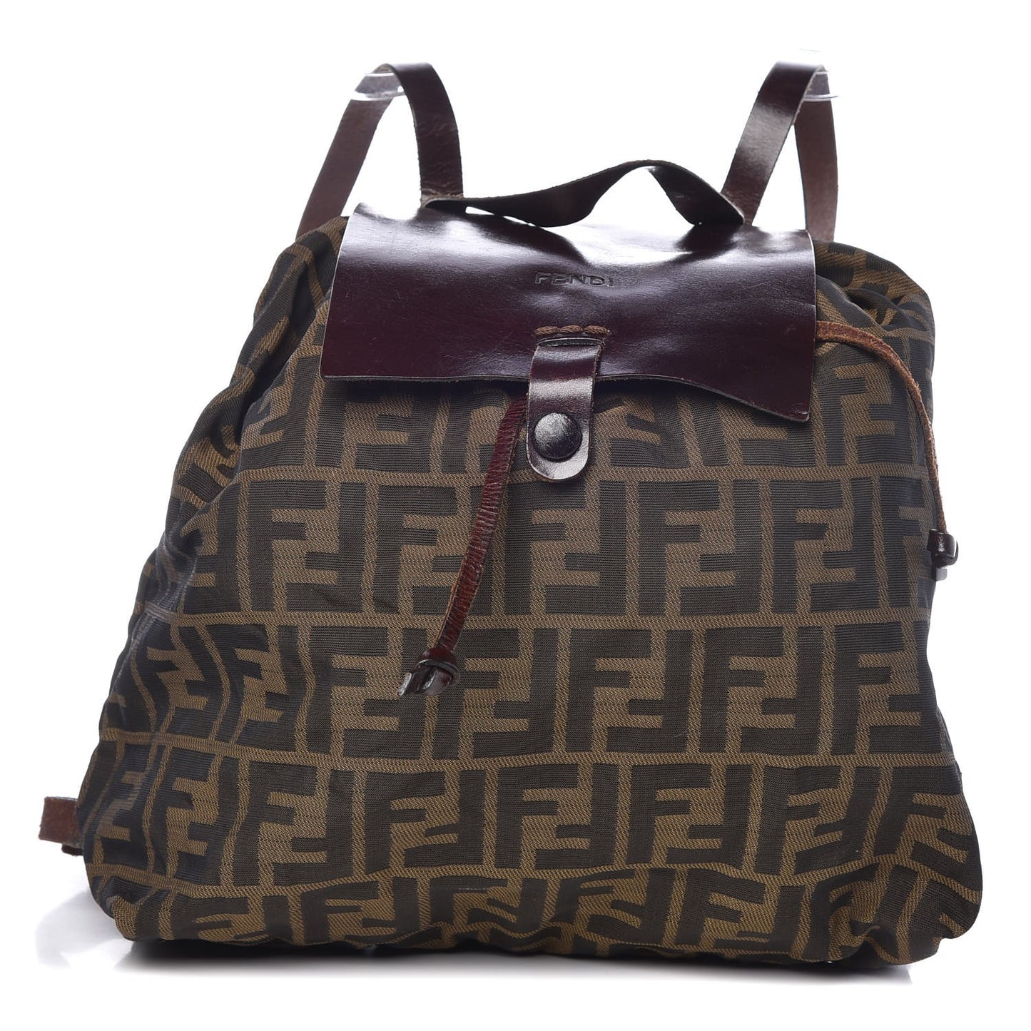 Zucca Drawstring Flap Backpack Tobacco