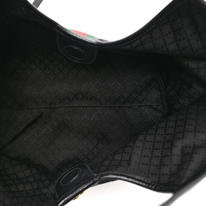 Gucci Denim GG Monogram Web Small Giglio Tote Black 6 of 11