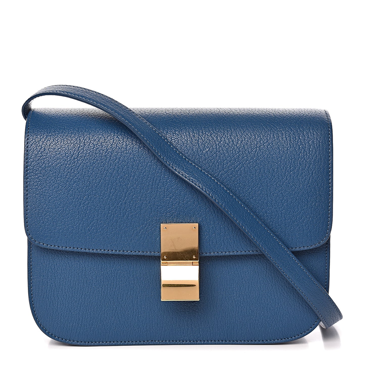 Goatskin Medium Classic Box Flap Bag Deepsea