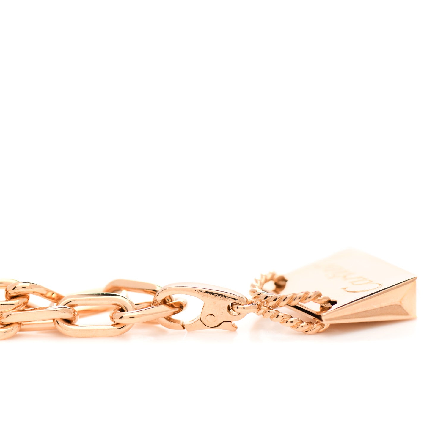 Cartier 18K Pink Gold Shopping Bag Charm Spartacus Link Chain Bracelet 4 of 6