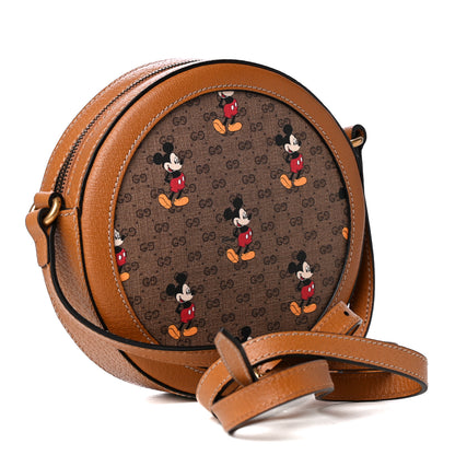 Gucci X DISNEY Mini Vintage GG Supreme Monogram Mickey Mouse Round Shoulder Bag Beige Vintage Sun Oil 2 of 4