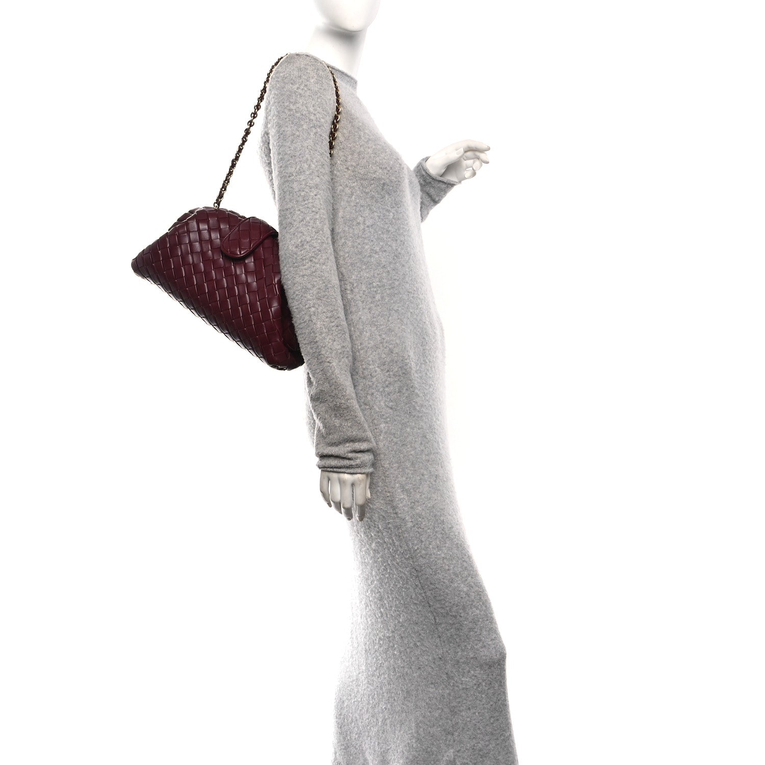 Bottega Veneta Nappa Intrecciato Teen The Lauren 1980 Clutch With Chain Barolo 2 of 11