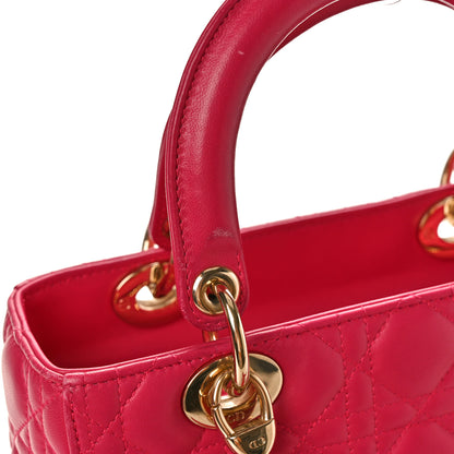 Christian Dior Lambskin Cannage Medium Lady Dior Fuchsia 13 of 13