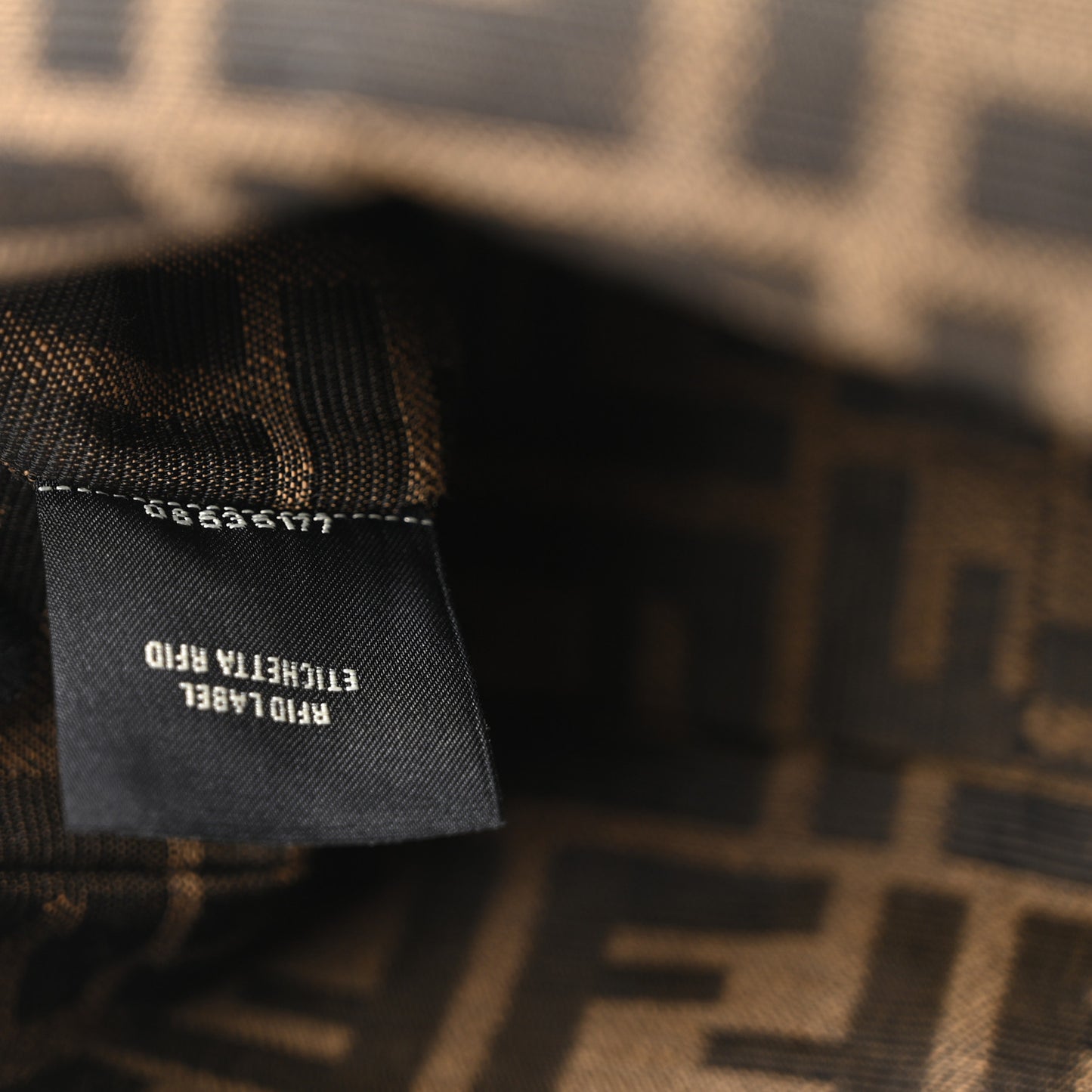 Fabric Jacquard FF 1974 Mini Baguette Tobacco Moro Black
