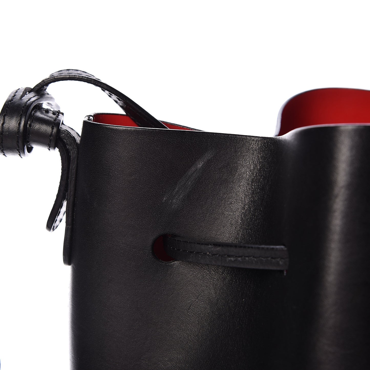 Vegetable Tanned Calfskin Bucket Bag Black Flamma