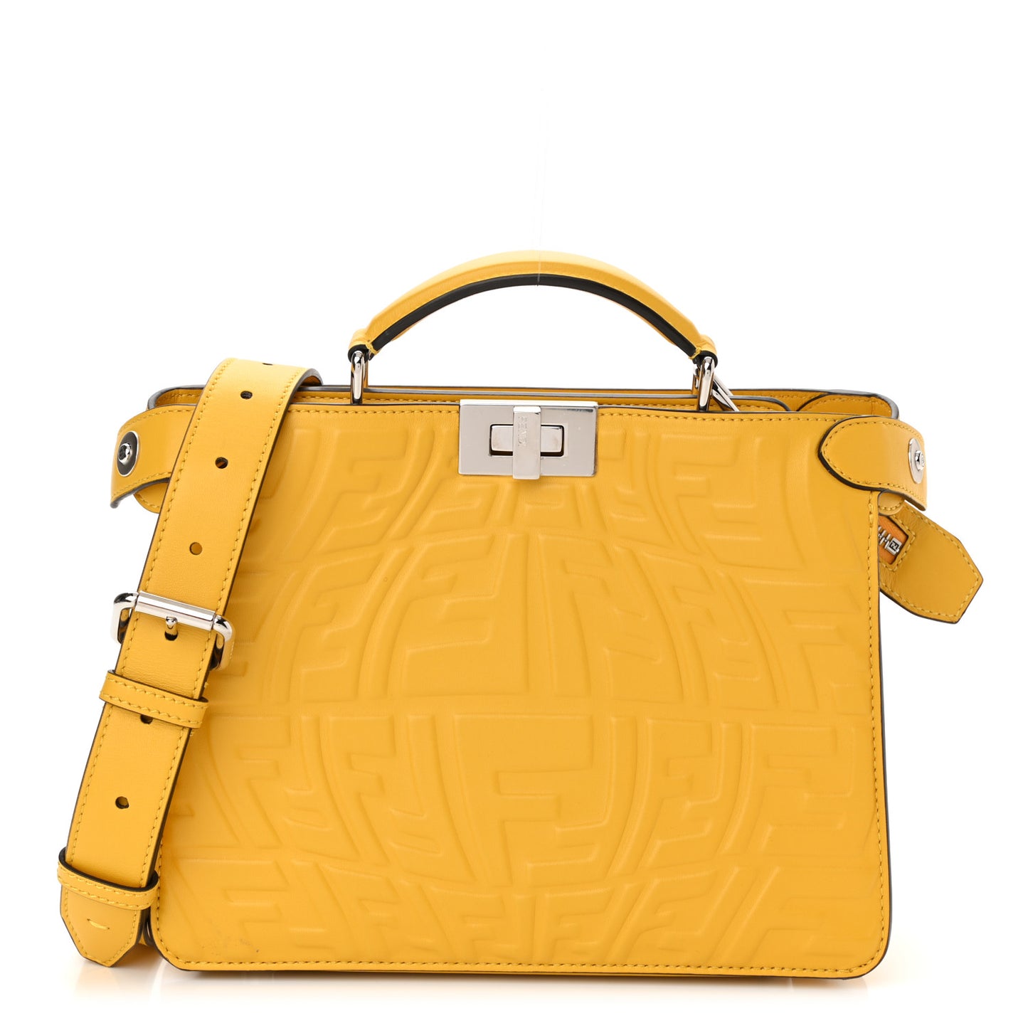 X SARAH COLEMAN Nappa FF Fish Eye Embossed Mini Peekaboo I SEE U Satchel Mimosa