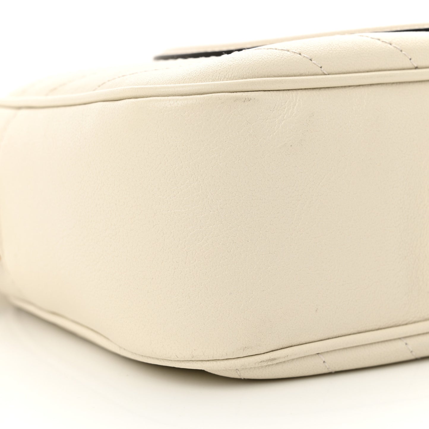 Sakai Be Green Calfskin Diagonal Stitched Small Blondie Shoulder Bag Mystic White