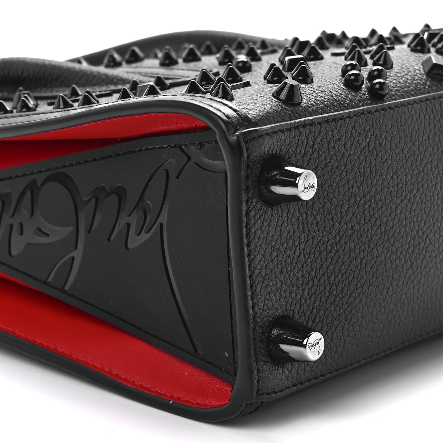 Calfskin Spikes Loubinthesky Mini Paloma Black