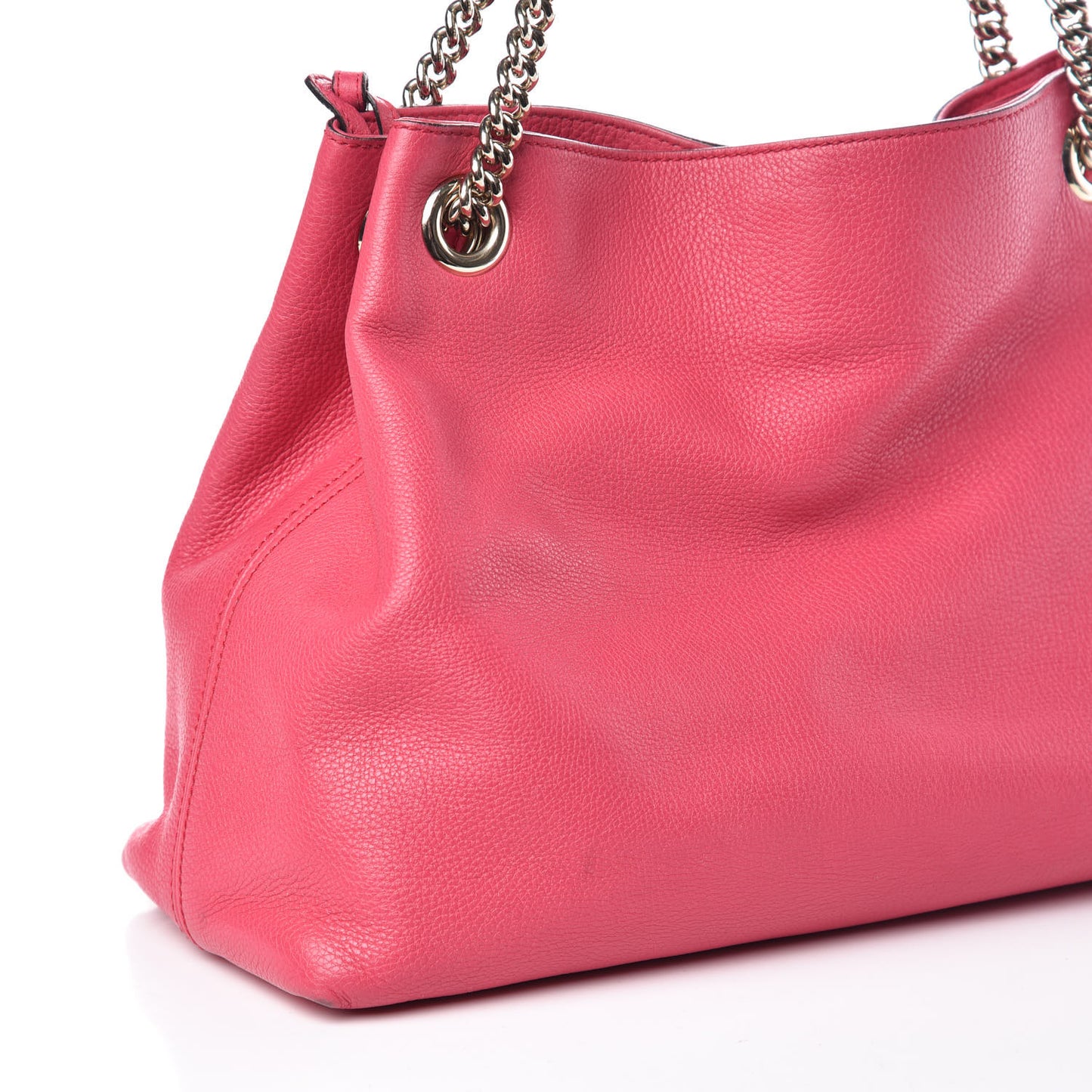 Pebbled Calfskin Medium Soho Chain Shoulder Bag Pink