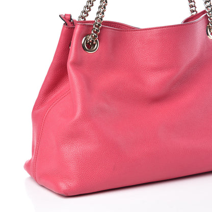 Gucci Pebbled Calfskin Medium Soho Chain Shoulder Bag Pink 23 of 23