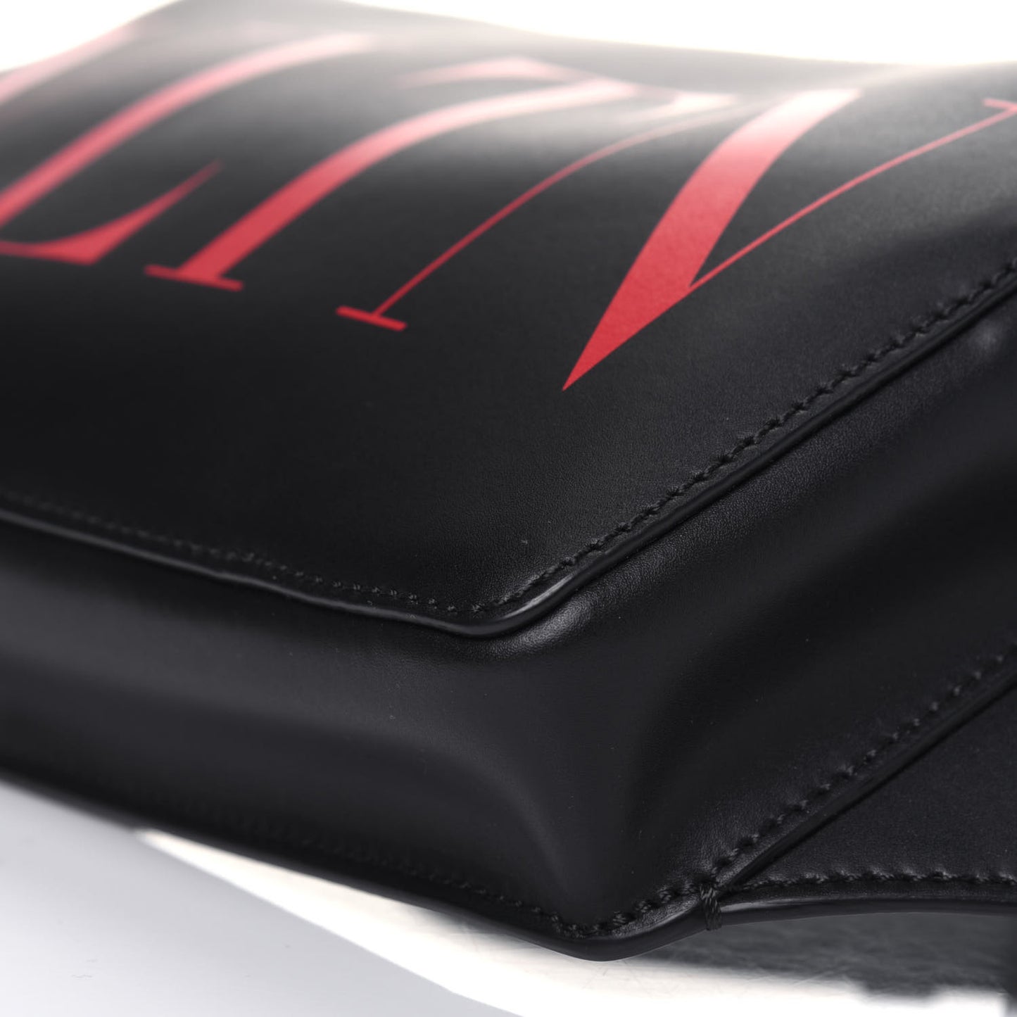 Calfskin VLTN Belt Bag Black Red