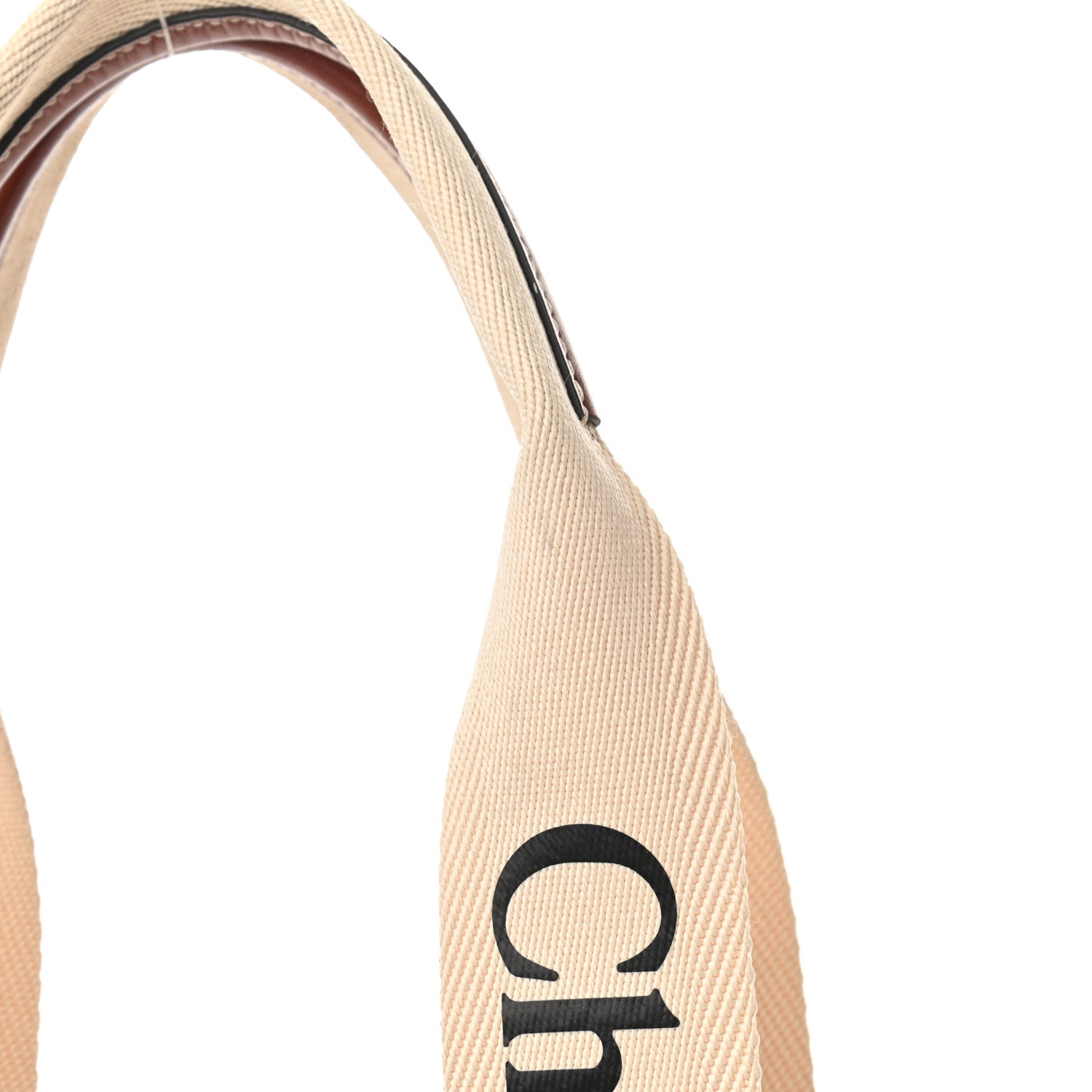 Chloe Cotton Calfskin Medium Woody Ribbon Tote White Brown 13 of 13