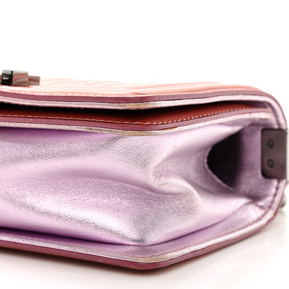 Chanel Metallic Patent Calfskin Quilted Small Boy Flap Pink 11 of 13