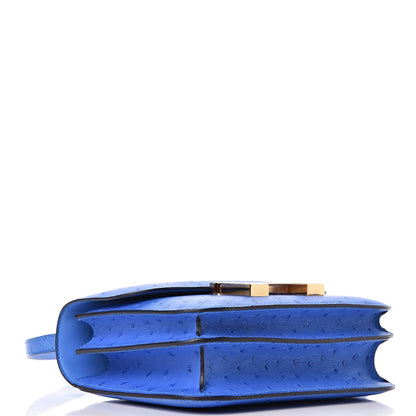 Hermes Ostrich Constance 18 Bleuet 4 of 11