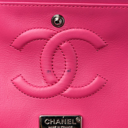 Chanel Metallic Snakeskin Medium Double Flap Blue Pink 10 of 15