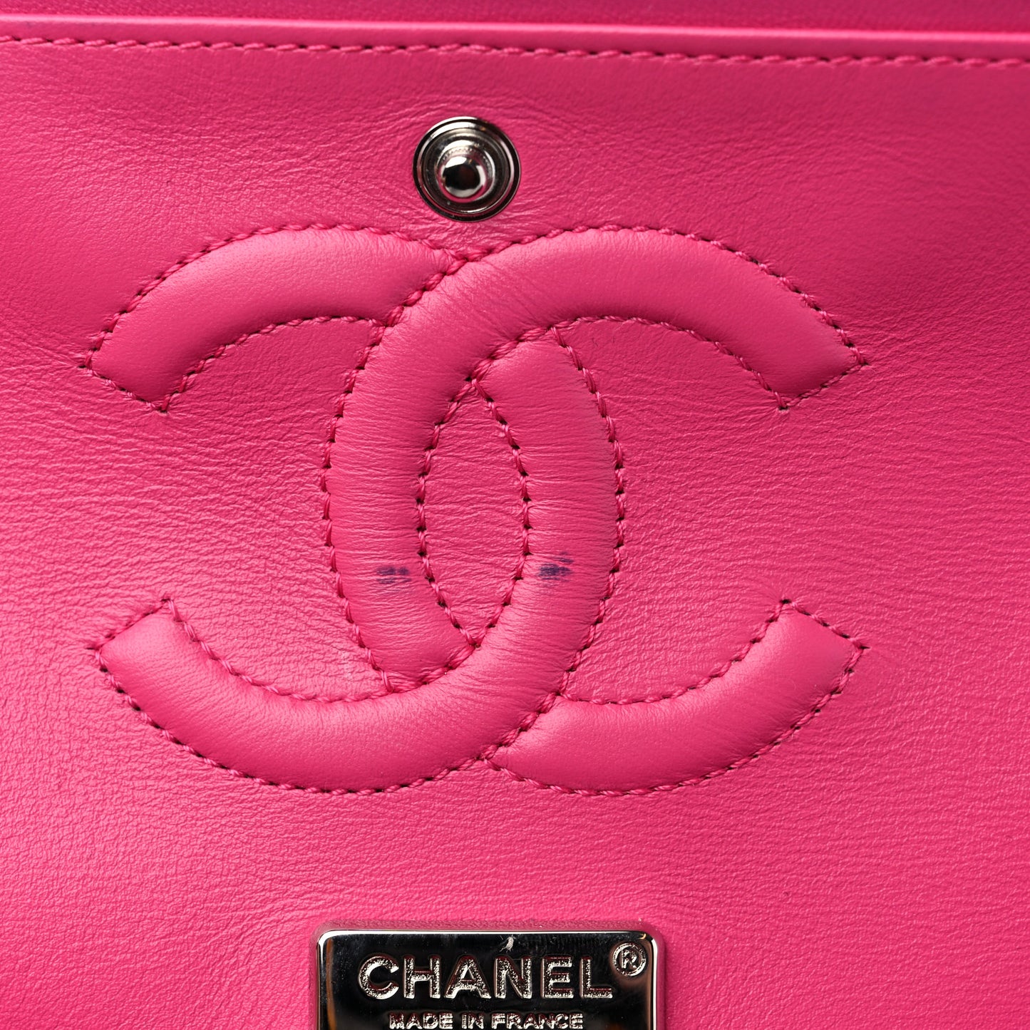 Metallic Snakeskin Medium Double Flap Blue Pink