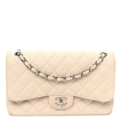 Chanel Caviar Quilted Jumbo Double Flap Ivory 1 of 15