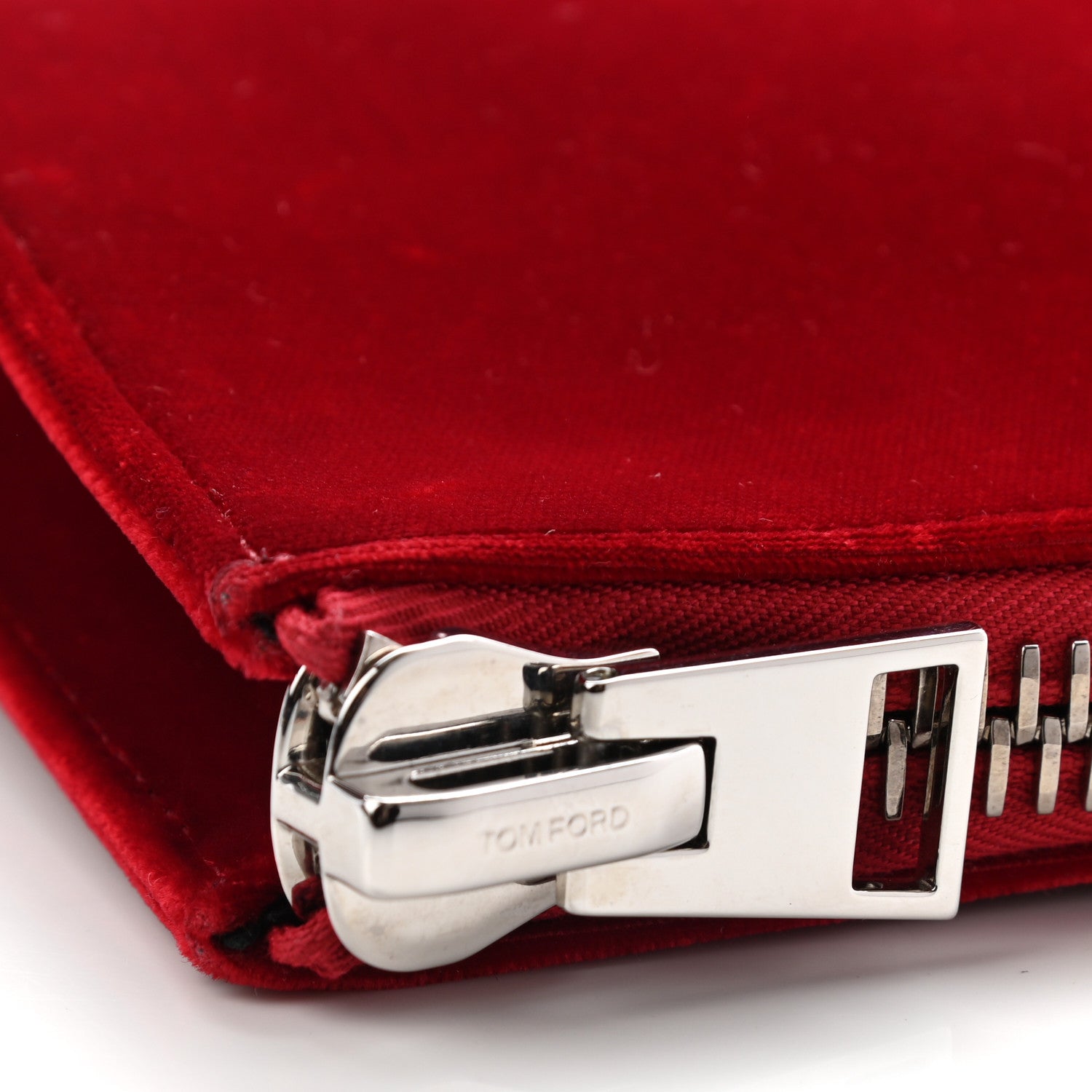 Tom Ford Velvet Crystal TF Clutch Dark Red 7 of 15