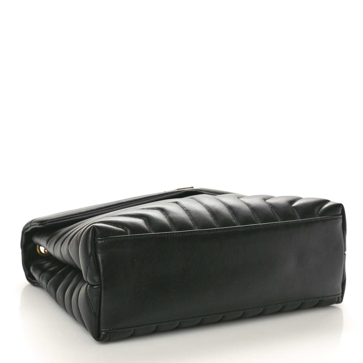 Calfskin Y Quilted Monogram Medium Loulou Chain Satchel Black