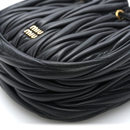 Miu Miu Nappa Matelasse Mini Drawstring Bucket Bag Black 9 of 9