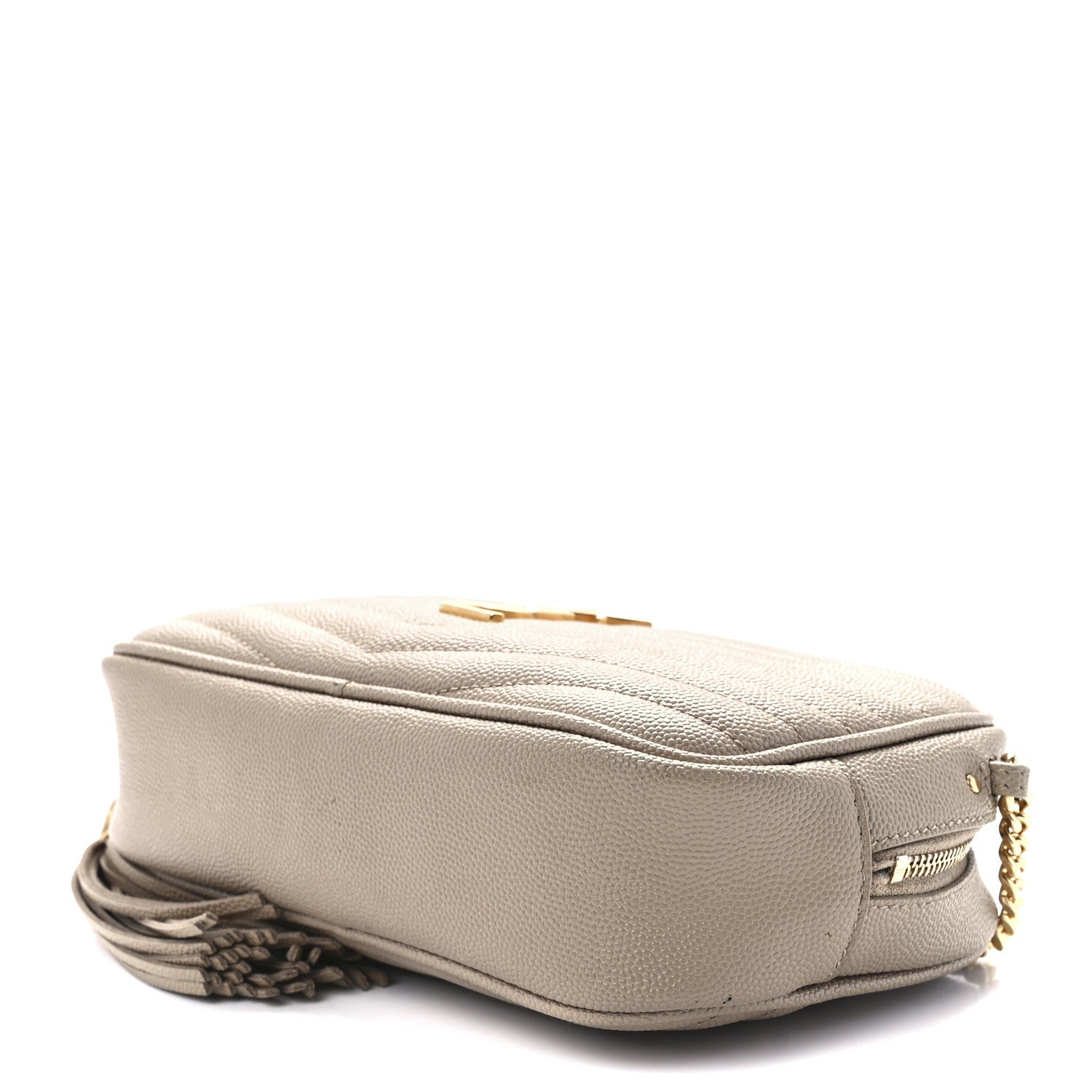 Saint Laurent Grain De Poudre Matelasse Monogram Mini Lou Camera Bag Dark Beige 8 of 11
