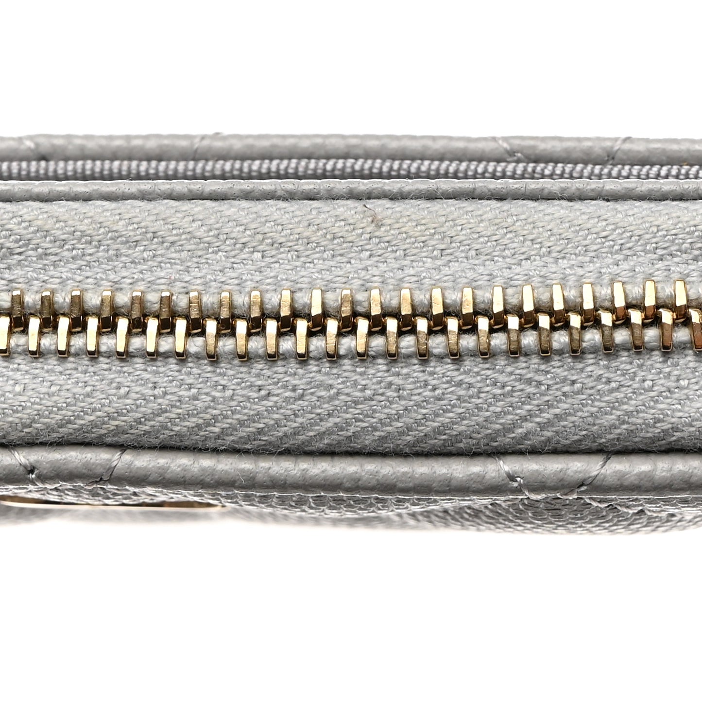 Caviar Quilted Zip Coin Purse Grey