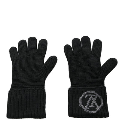 Louis Vuitton Wool Logo Gloves Black 1 of 4