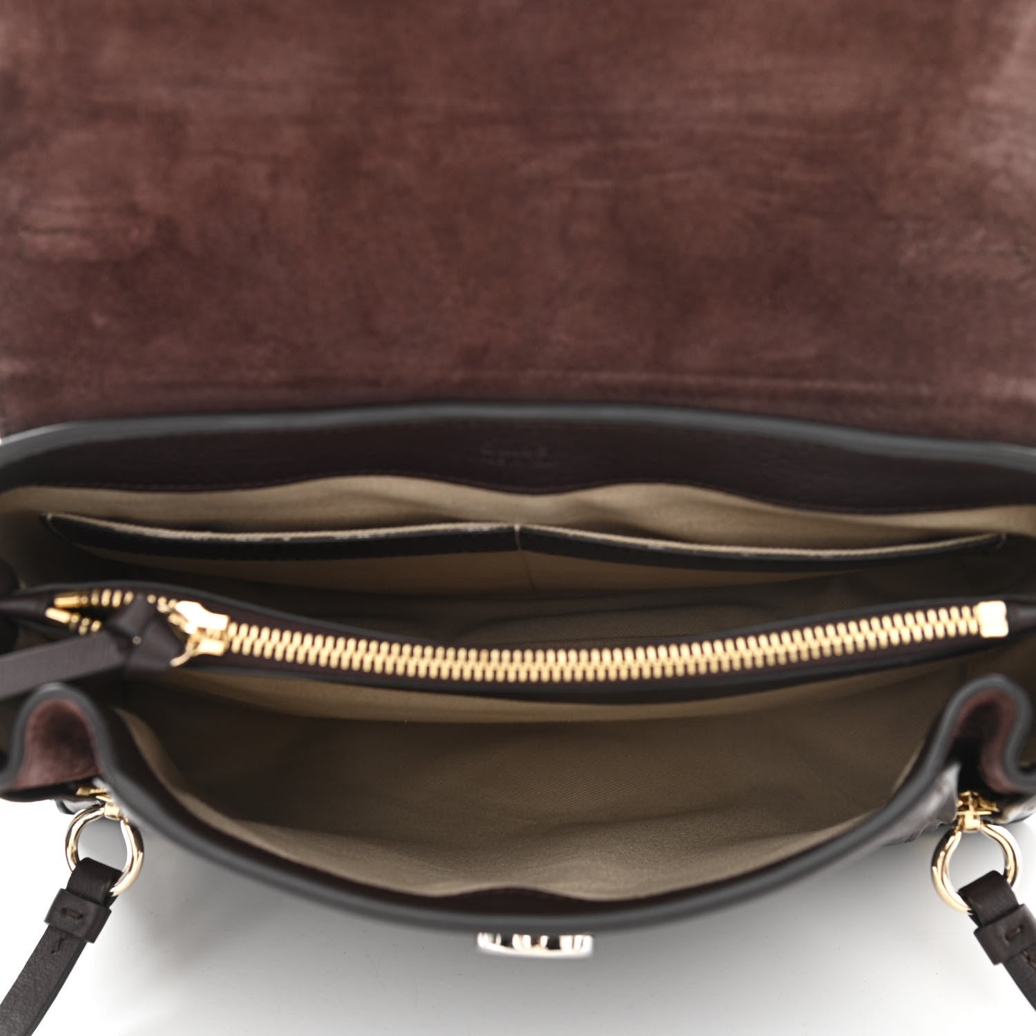 Chloe Calfskin Small Faye Day Shoulder Bag Carbon Brown 5 of 12