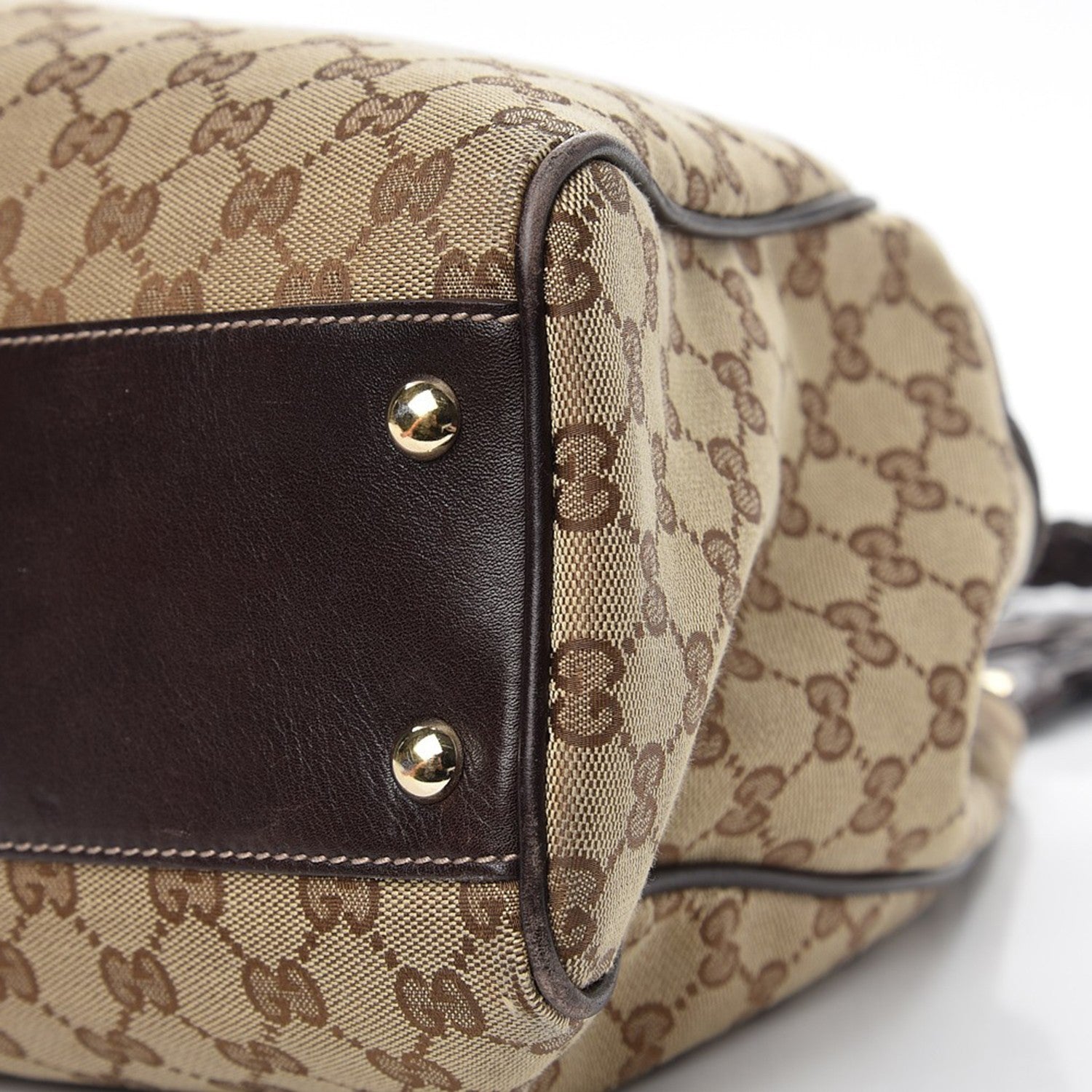 Gucci Monogram Peggy Braided Tote Dark Brown 11 of 12