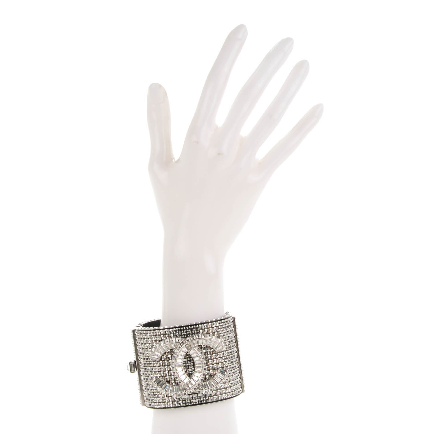 Chanel Crystal Baguette CC Wide Cuff 2 of 5